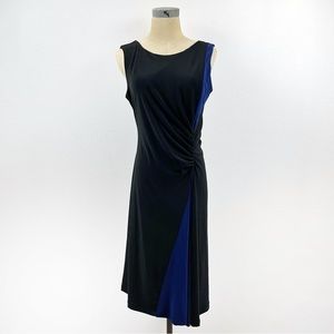 Travel By Tribal Sleeveless Black and Blue Stretch Dress Size Medium